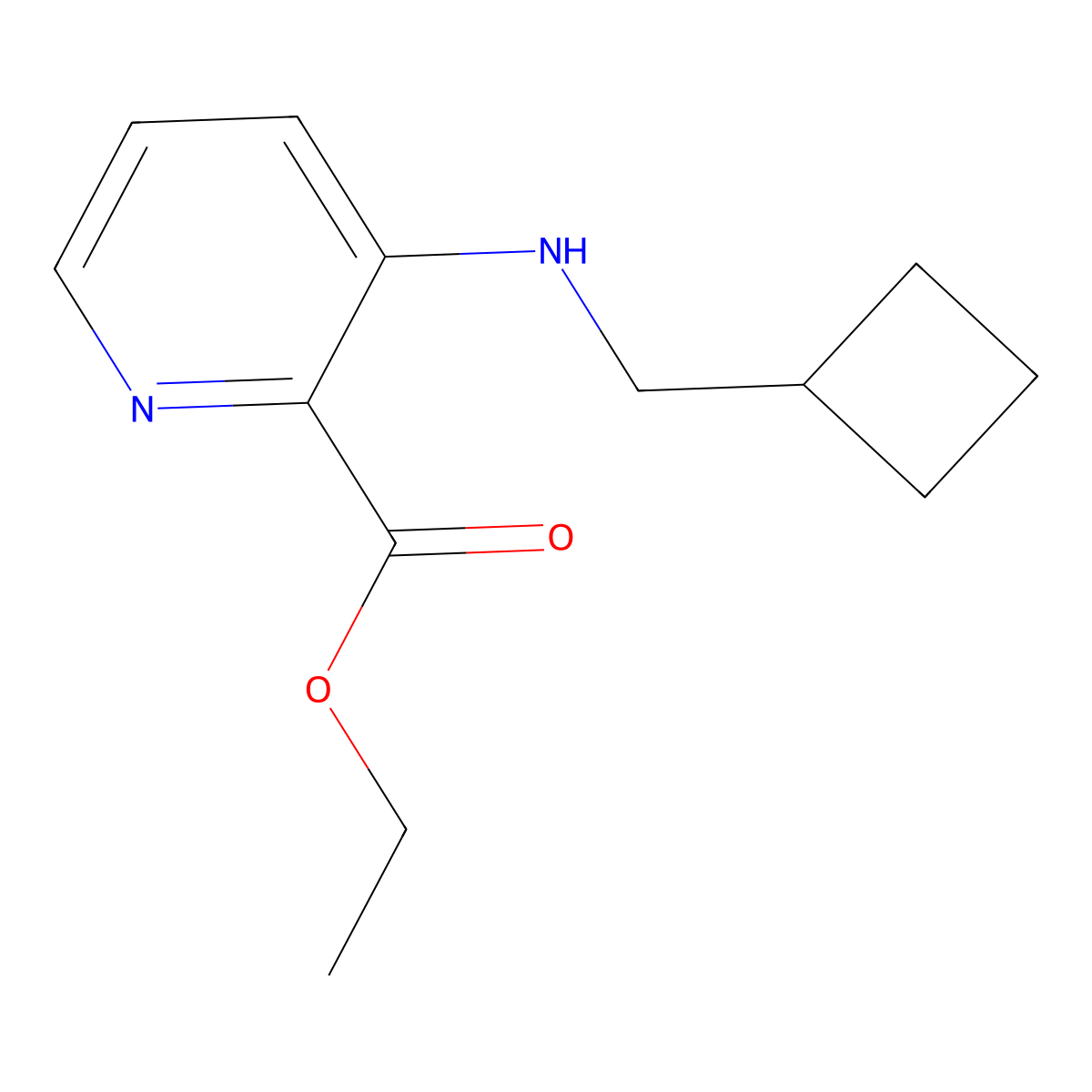 Ethyl 3-[(cyclobutylmethyl)amino]pyridine-2-carboxylate molecular structure, CAS 2639424-44-3