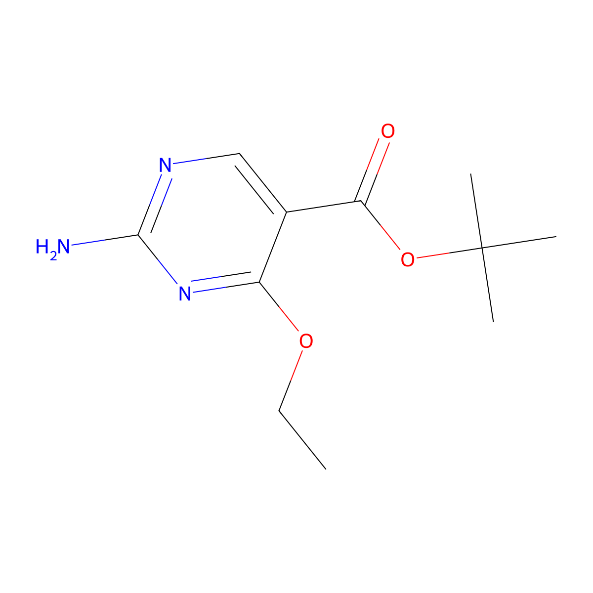 Tert-butyl 2-amino-4-ethoxypyrimidine-5-carboxylate molecular structure, CAS 2639424-54-5