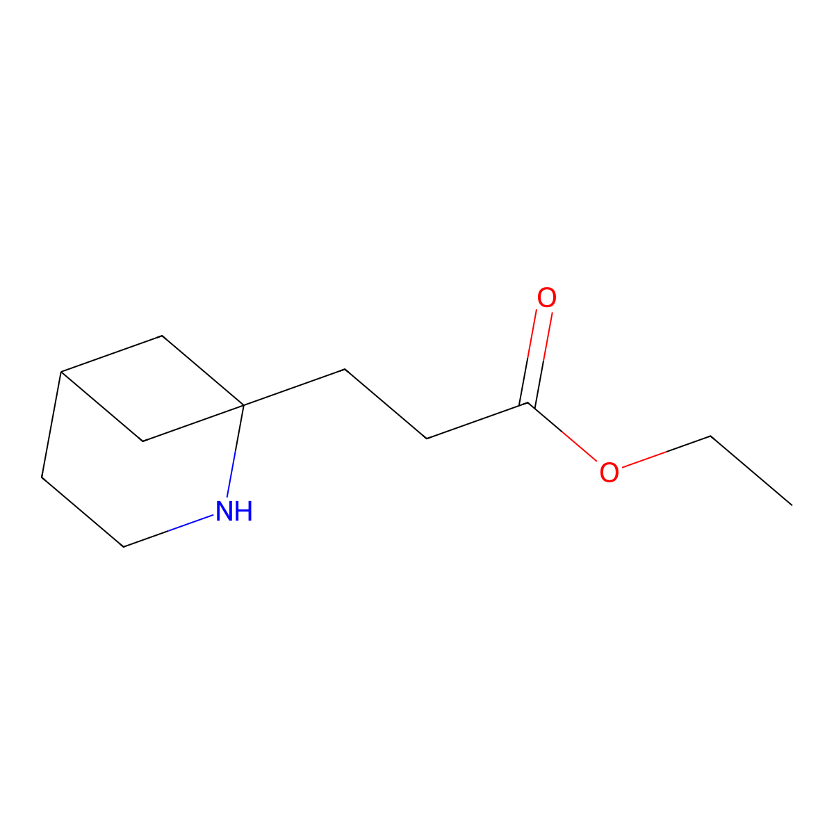 Ethyl 3-{2-azabicyclo[3.1.1]heptan-1-yl}propanoate molecular structure, CAS 2639424-68-1