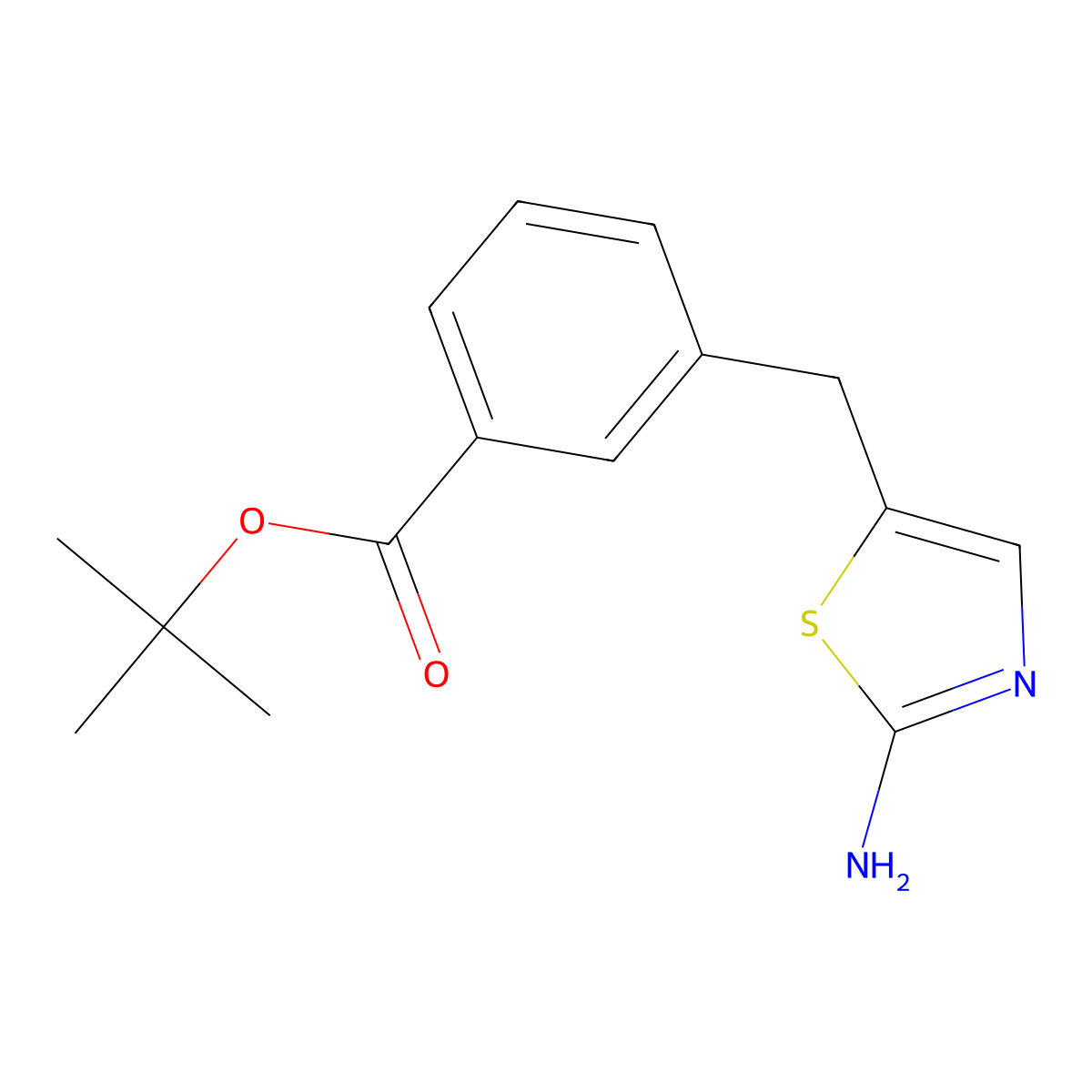 Tert-butyl 3-[(2-amino-1,3-thiazol-5-yl)methyl]benzoate molecular structure, CAS 2639424-74-9