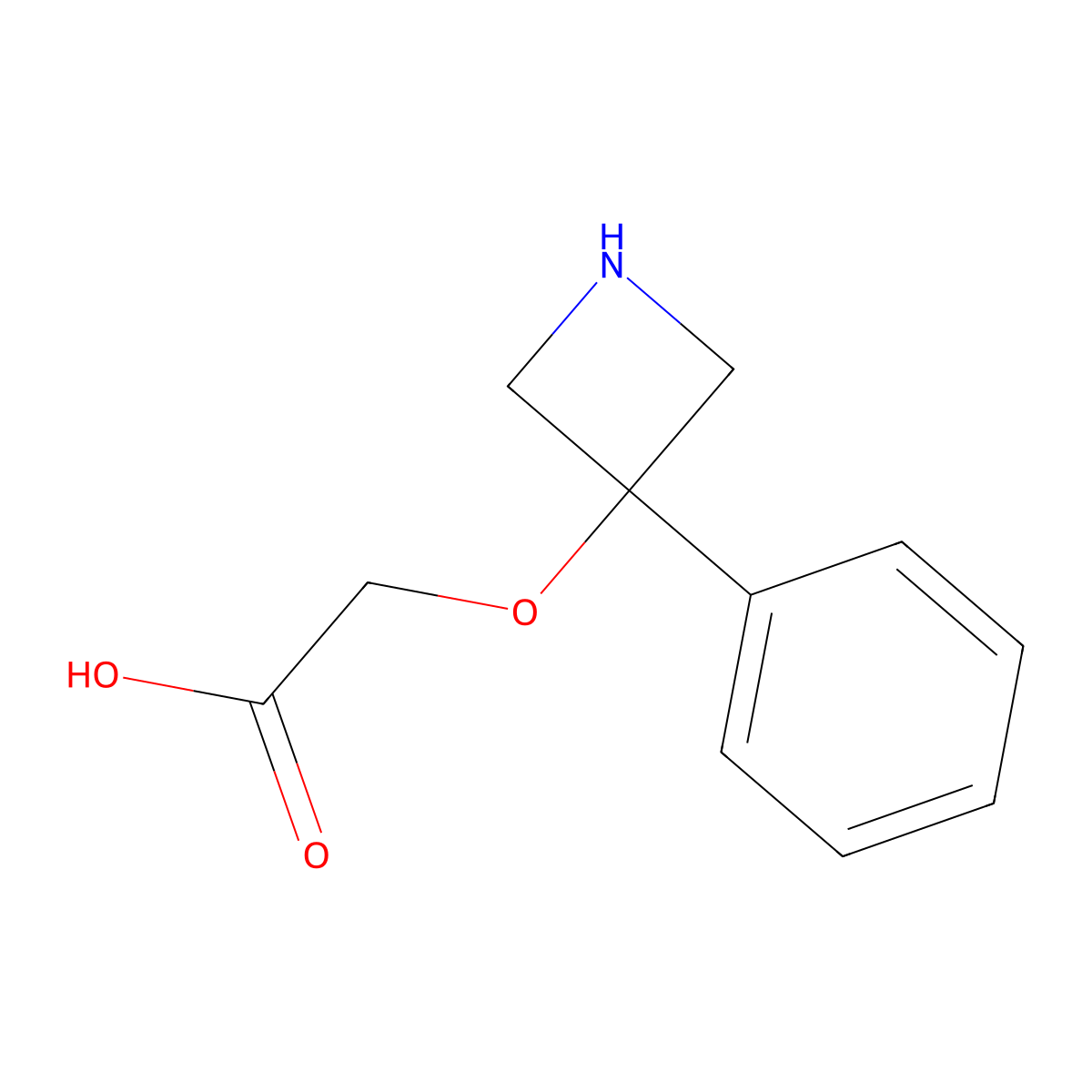 2-[(3-Phenylazetidin-3-yl)oxy]acetic acid molecular structure, CAS 2639424-83-0