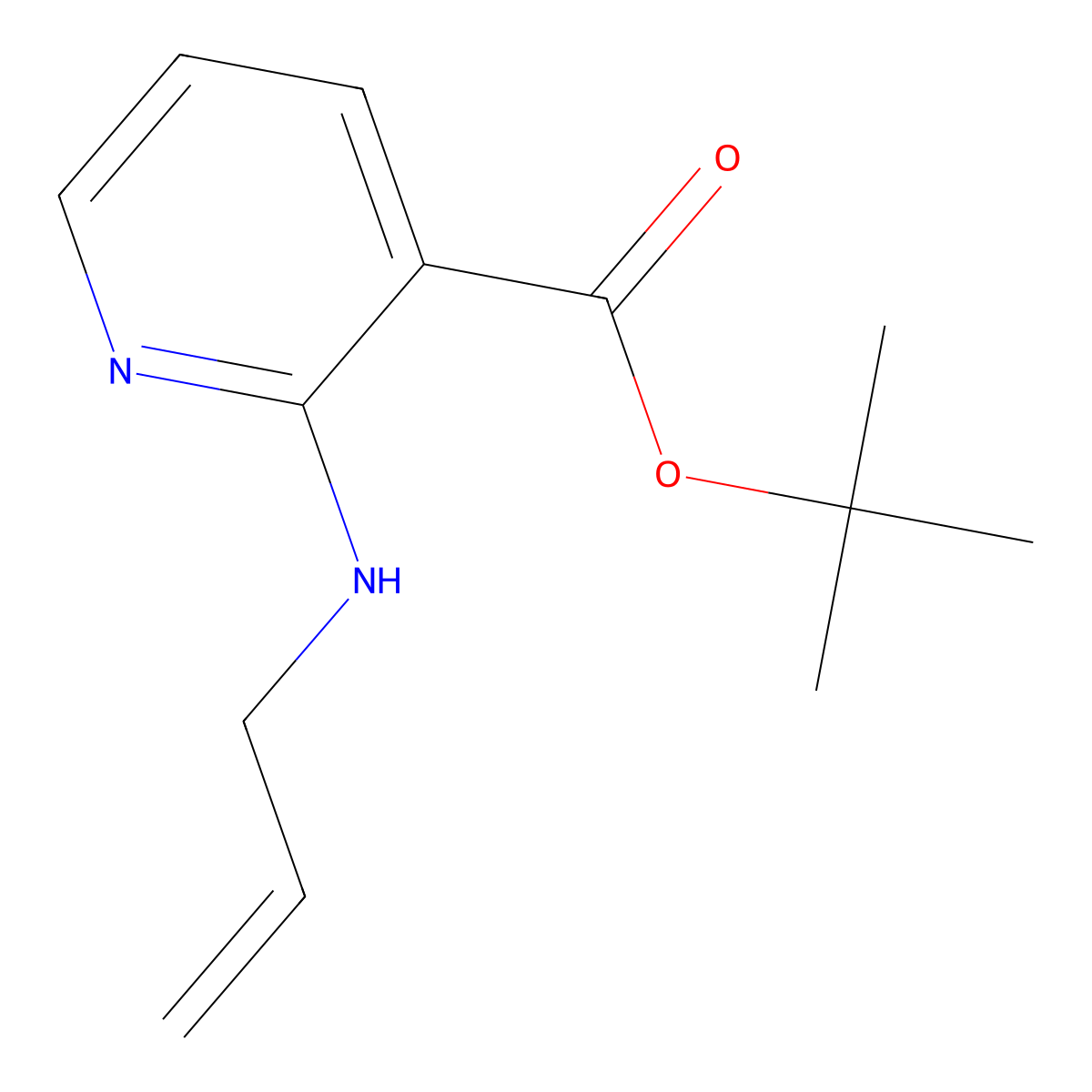 Tert-butyl 2-[(prop-2-en-1-yl)amino]pyridine-3-carboxylate molecular structure, CAS 2639424-86-3
