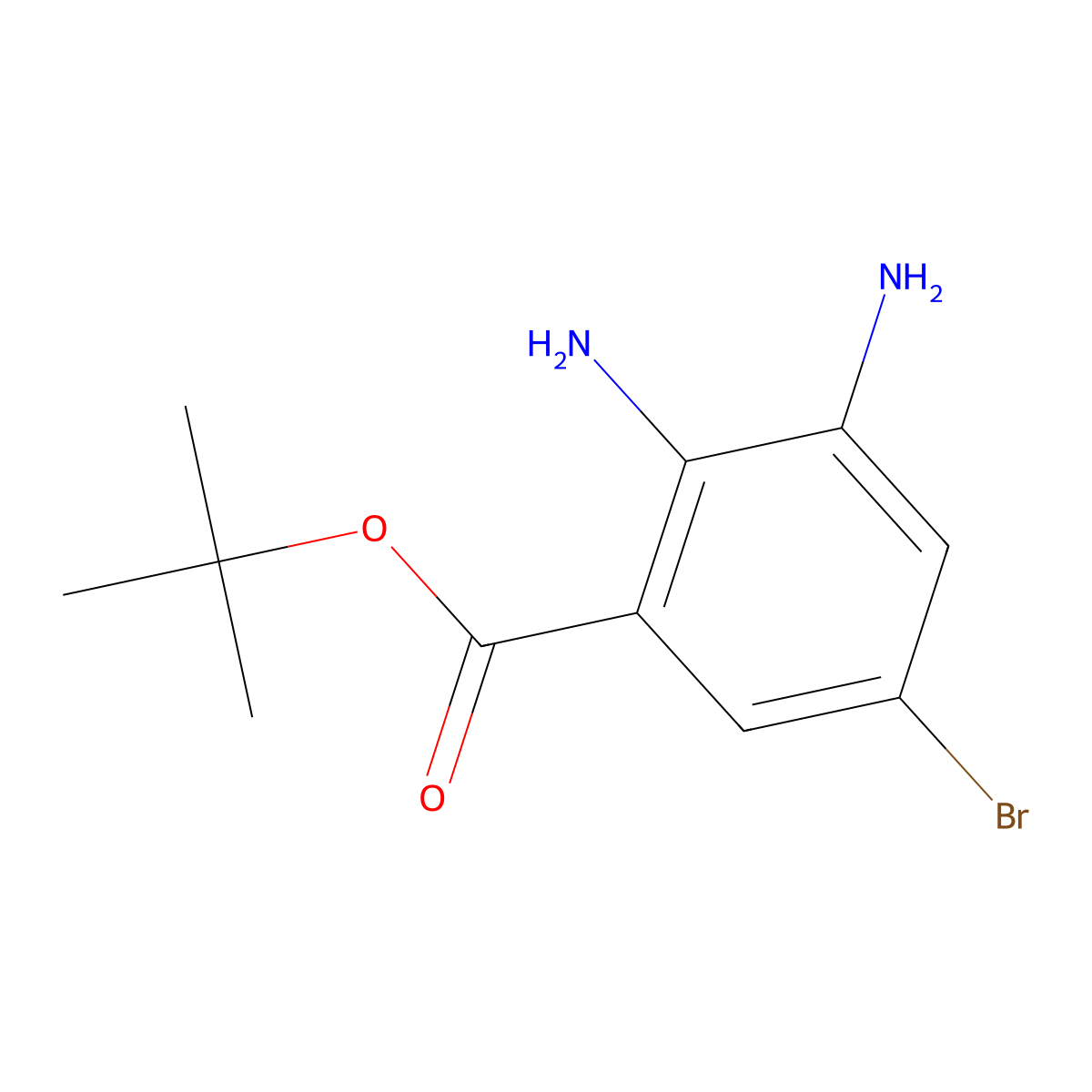 Tert-butyl 2,3-diamino-5-bromobenzoate molecular structure, CAS 2639424-92-1