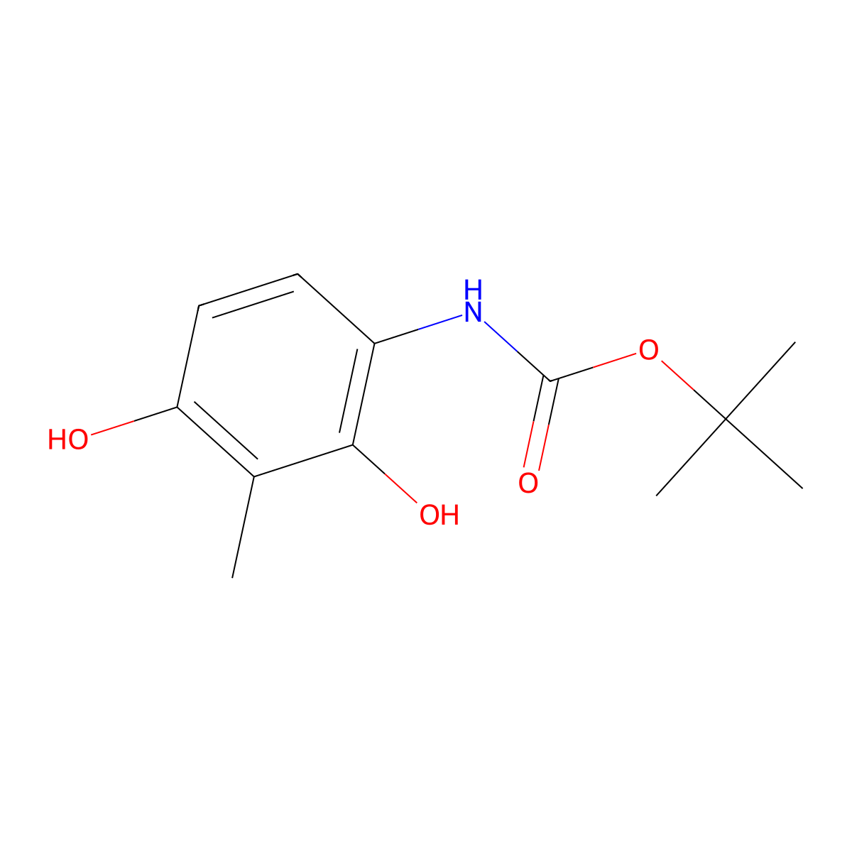 tert-butyl N-(2,4-dihydroxy-3-methylphenyl)carbamate molecular structure, CAS 2639425-15-1