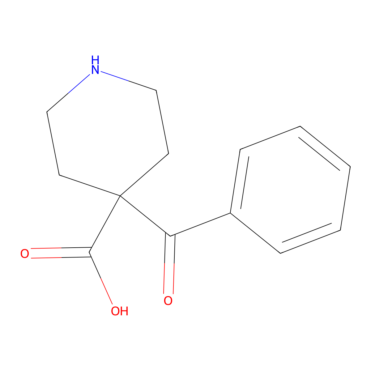 4-Benzoylpiperidine-4-carboxylic acid molecular structure, CAS 2639425-22-0
