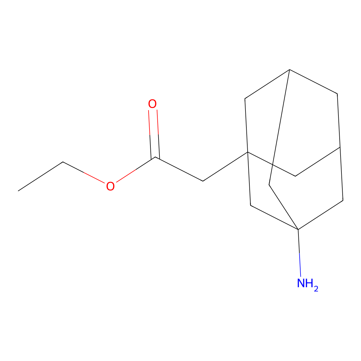 Ethyl 2-(3-aminoadamantan-1-yl)acetate molecular structure, CAS 2639425-24-2