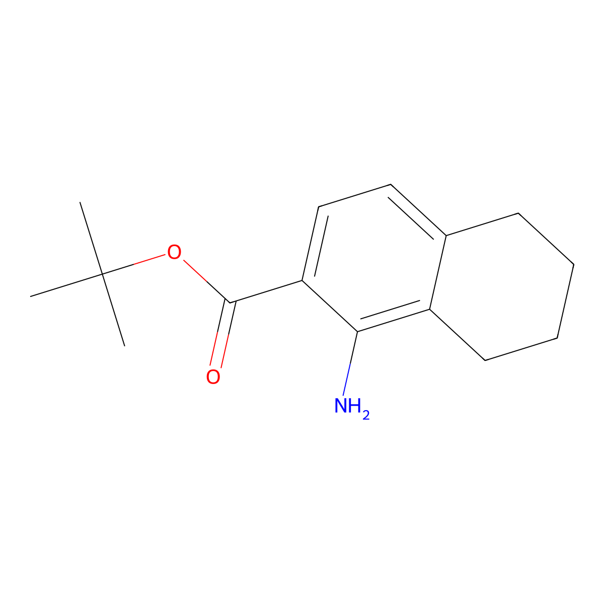 Tert-butyl 1-amino-5,6,7,8-tetrahydronaphthalene-2-carboxylate molecular structure, CAS 2639425-25-3