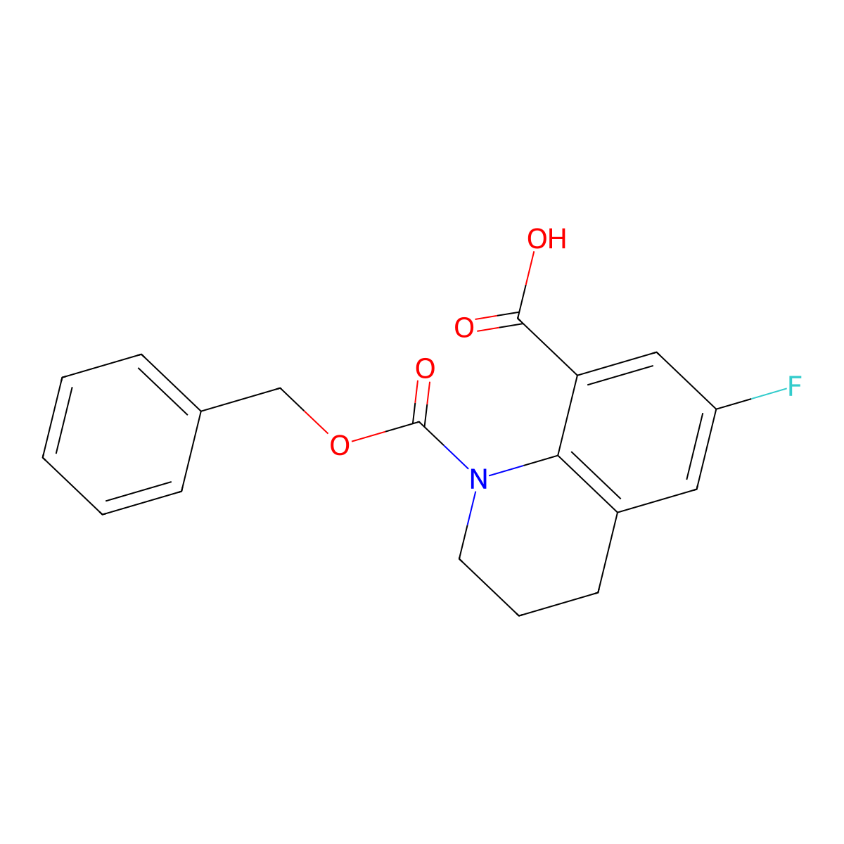 1-[(Benzyloxy)carbonyl]-6-fluoro-1,2,3,4-tetrahydroquinoline-8-carboxylic acid molecular structure, CAS 2639425-30-0