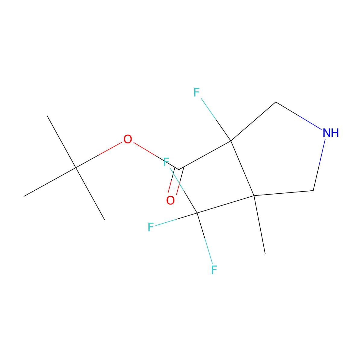 Tert-butyl 3-fluoro-4-methyl-4-(trifluoromethyl)pyrrolidine-3-carboxylate molecular structure, CAS 2639425-40-2