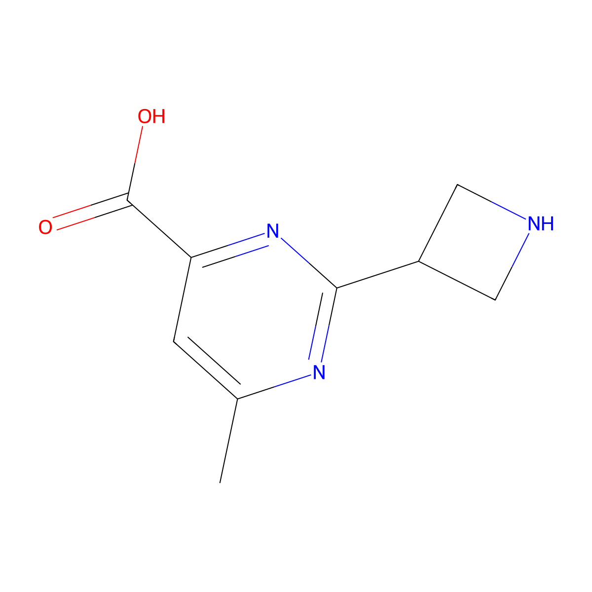 2-(Azetidin-3-yl)-6-methylpyrimidine-4-carboxylic acid molecular structure, CAS 2639425-46-8