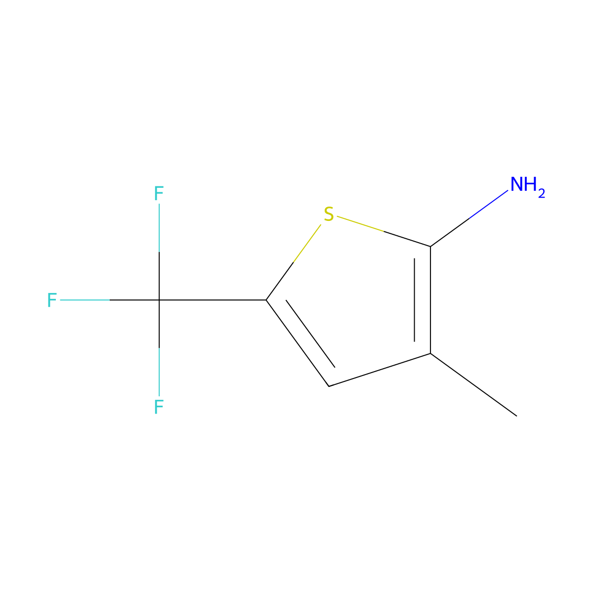 3-Methyl-5-(trifluoromethyl)thiophen-2-amine molecular structure, CAS 2639425-58-2
