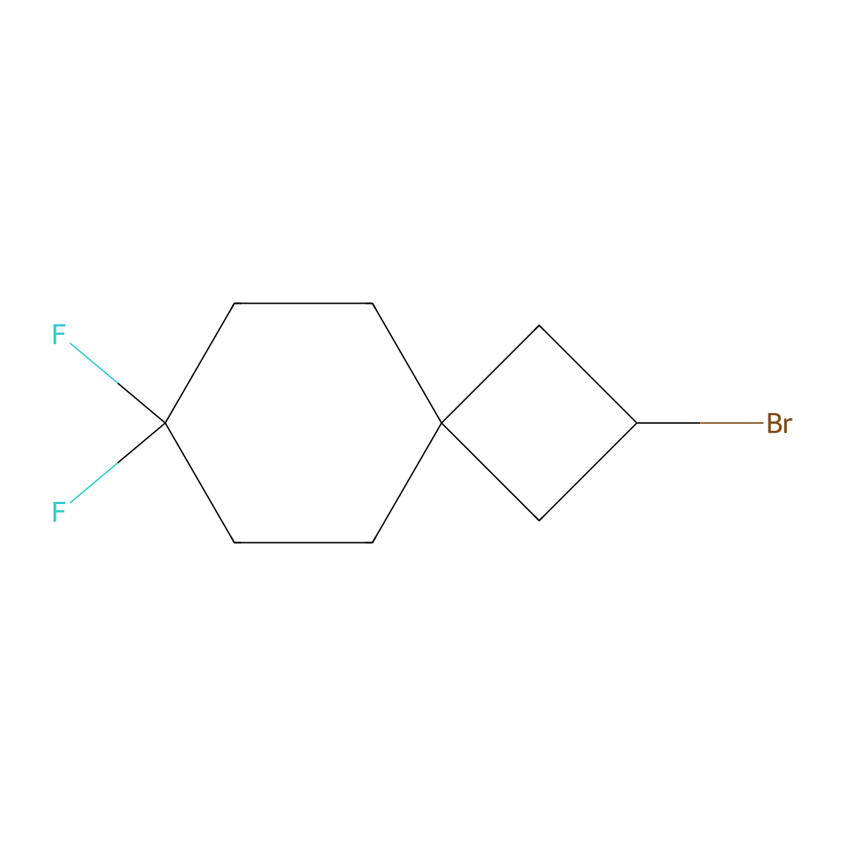 2-Bromo-7,7-difluorospiro[3.5]nonane molecular structure, CAS 2639425-78-6