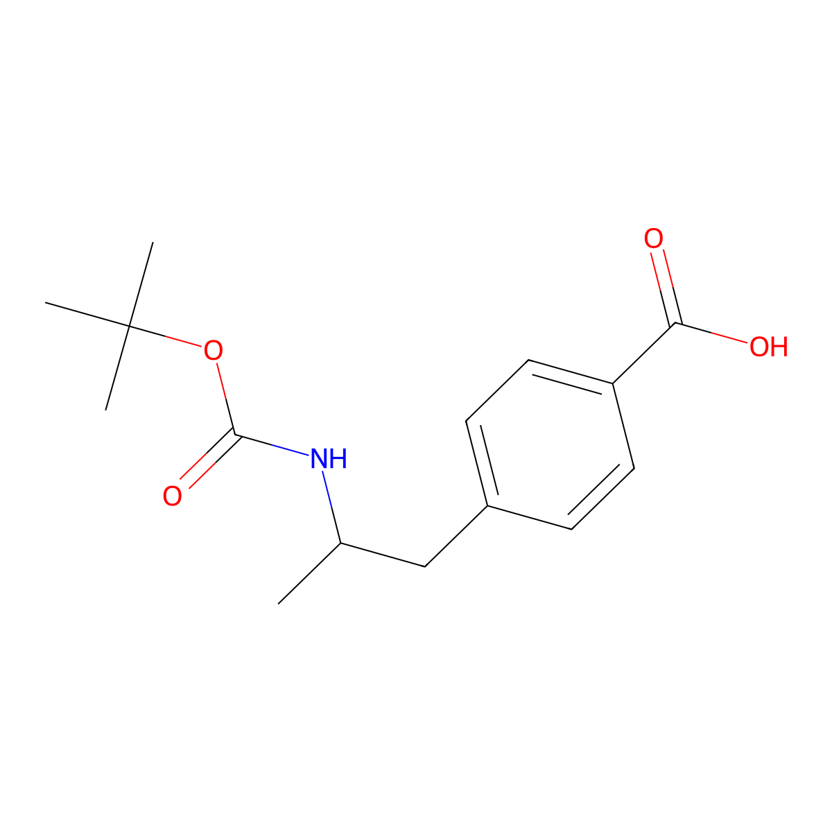 4-(2-{[(Tert-butoxy)carbonyl]amino}propyl)benzoic acid molecular structure, CAS 2639425-86-6