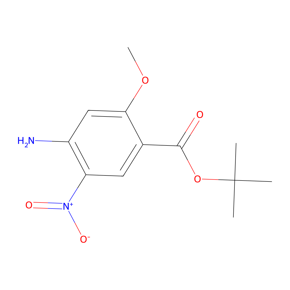 Tert-butyl 4-amino-2-methoxy-5-nitrobenzoate molecular structure, CAS 2639425-91-3