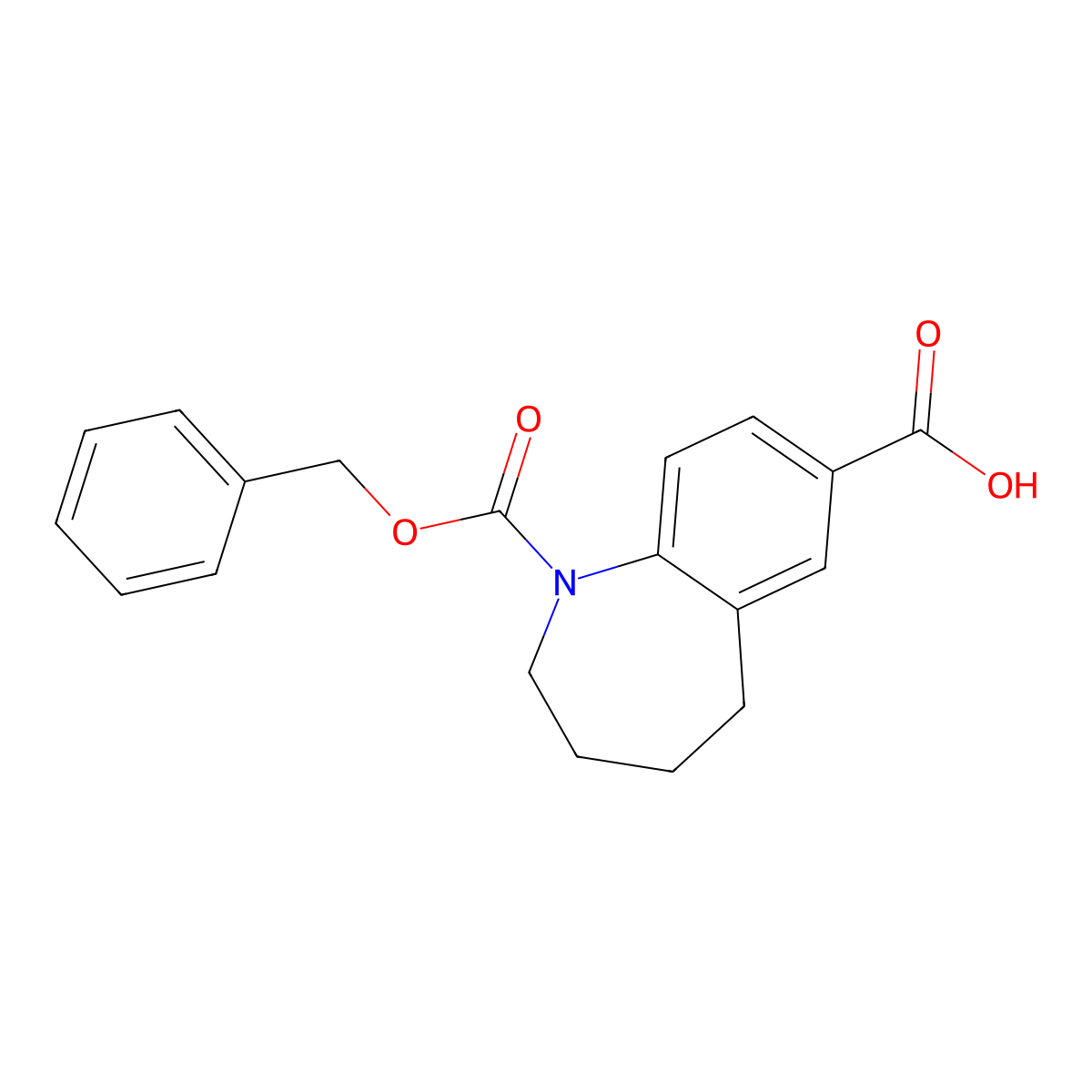 1-[(benzyloxy)carbonyl]-2,3,4,5-tetrahydro-1H-1-benzazepine-7-carboxylic acid molecular structure, CAS 2639425-97-9