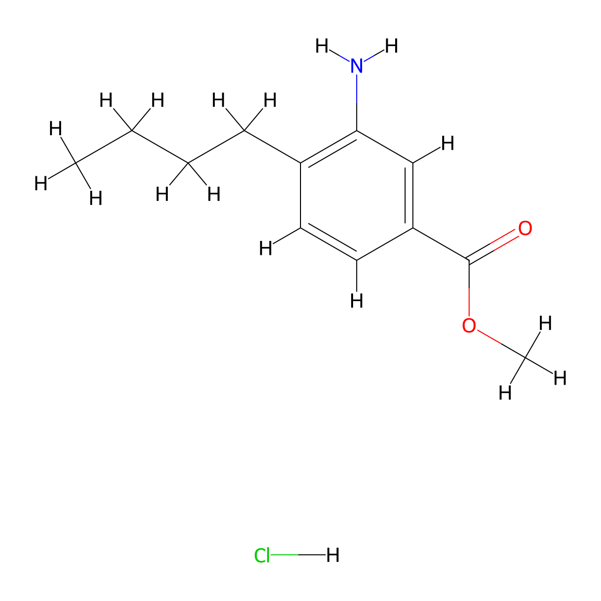 Methyl 3-amino-4-butylbenzoate hydrochloride molecular structure, CAS 2639426-01-8