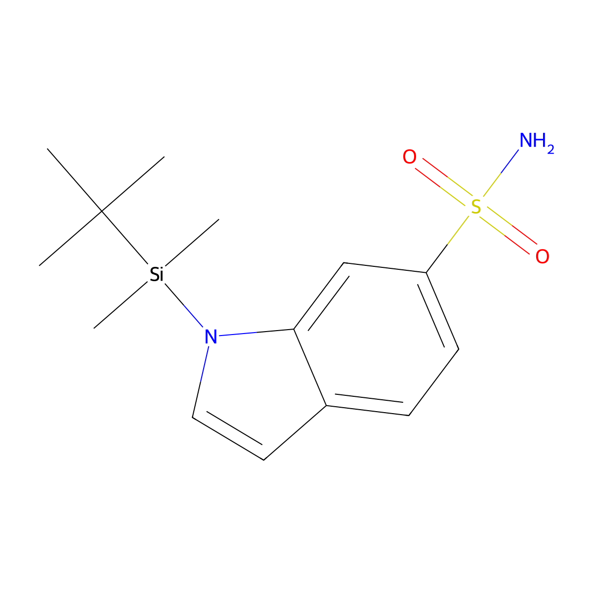 1-(tert-butyldimethylsilyl)-1H-indole-6-sulfonamide molecular structure, CAS 2639426-18-7