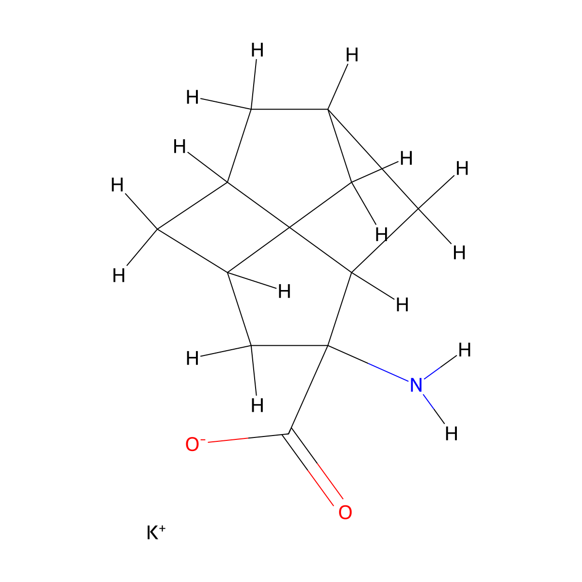 Potassium 4-aminotricyclo[4.3.1.0,3,8]decane-4-carboxylate molecular structure, CAS 2639426-25-6