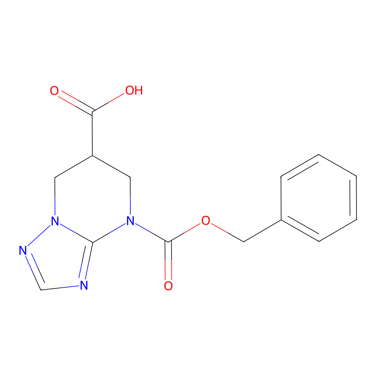 4-[(benzyloxy)carbonyl]-4H,5H,6H,7H-[1,2,4]triazolo[1,5-a]pyrimidine-6-carboxylic acid molecular structure, CAS 2639426-31-4