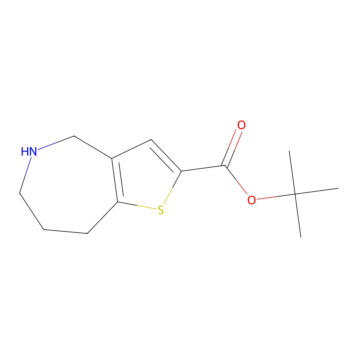 tert-butyl 4H,5H,6H,7H,8H-thieno[3,2-c]azepine-2-carboxylate molecular structure, CAS 2639426-57-4