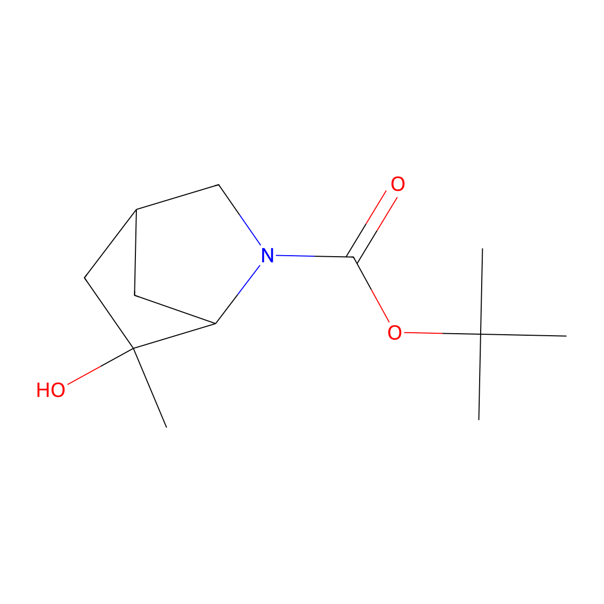 Tert-butyl 6-hydroxy-6-methyl-2-azabicyclo[2.2.1]heptane-2-carboxylate molecular structure, CAS 2639426-61-0