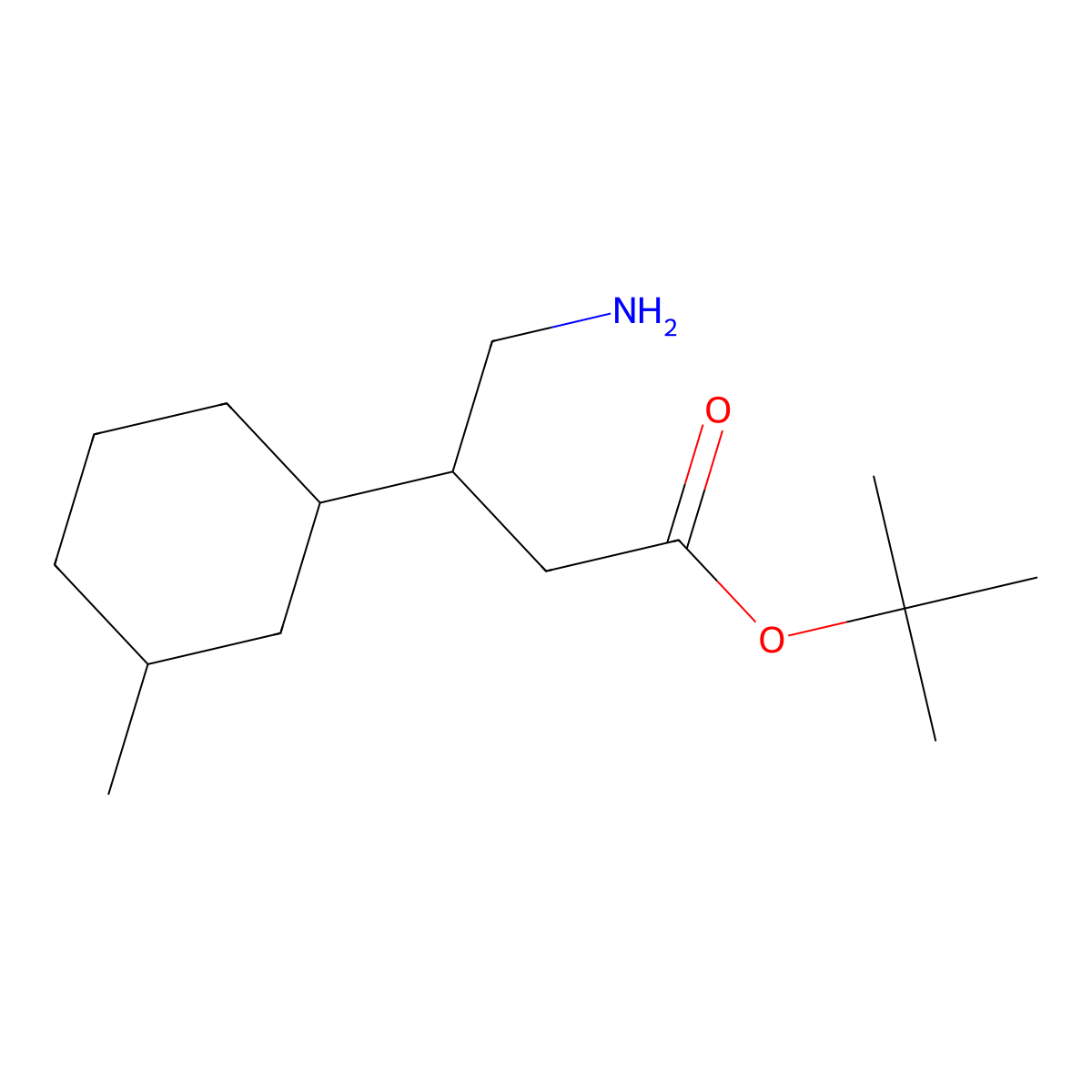 Tert-butyl 4-amino-3-(3-methylcyclohexyl)butanoate molecular structure, CAS 2639426-67-6