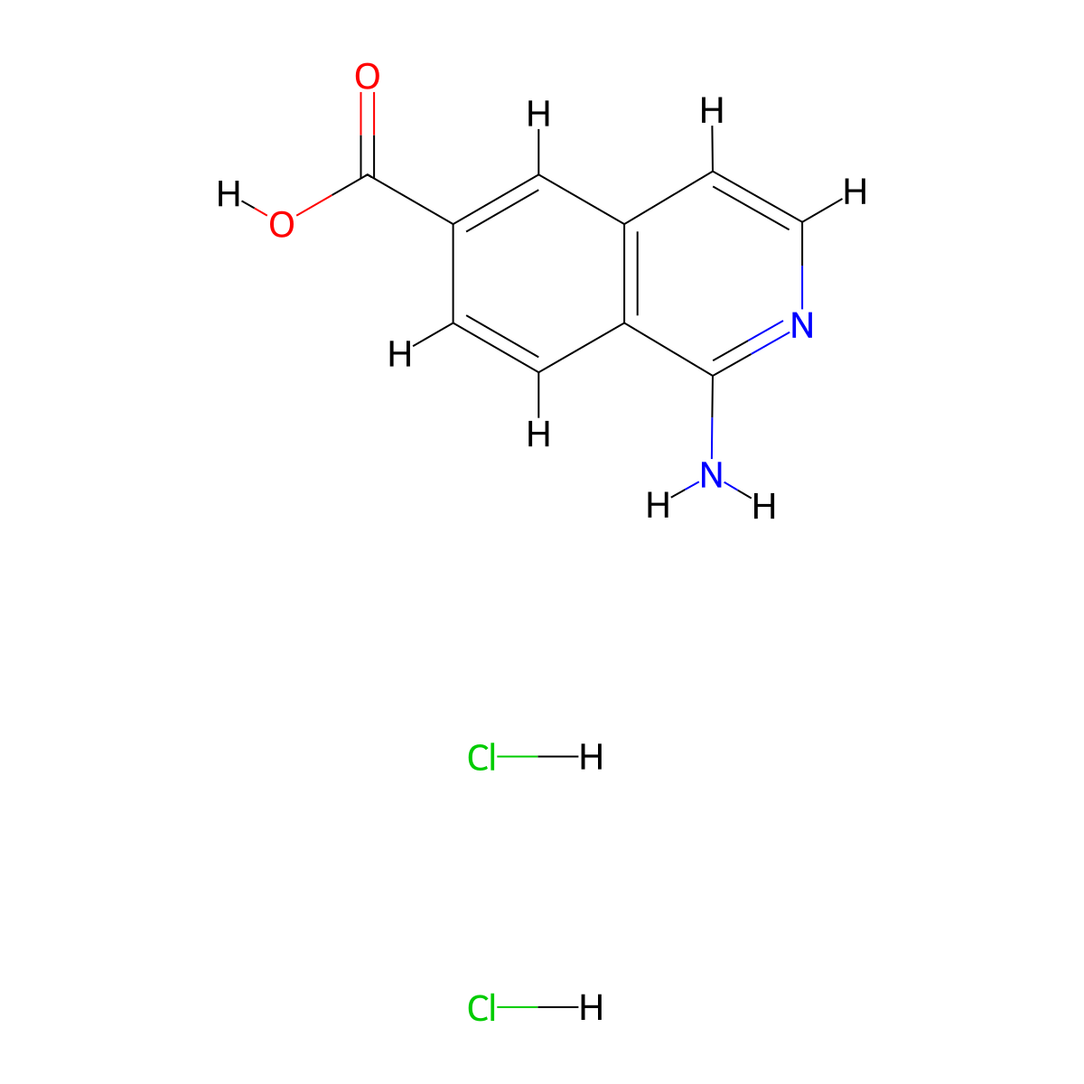 1-Aminoisoquinoline-6-carboxylic acid dihydrochloride molecular structure, CAS 2639426-72-3