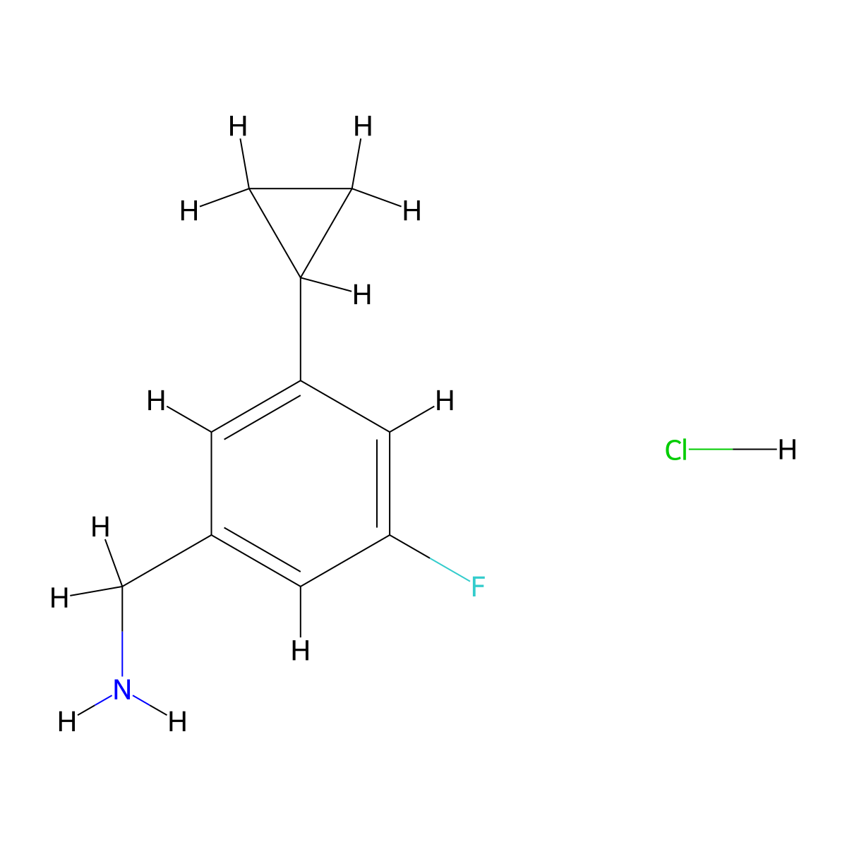 1-(3-Cyclopropyl-5-fluorophenyl)methanamine hydrochloride molecular structure, CAS 2639426-73-4
