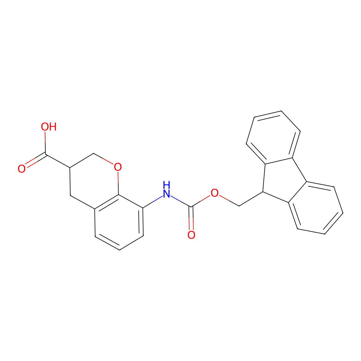 8-({[(9H-fluoren-9-yl)methoxy]carbonyl}amino)-3,4-dihydro-2H-1-benzopyran-3-carboxylic acid molecular structure, CAS 2639426-75-6