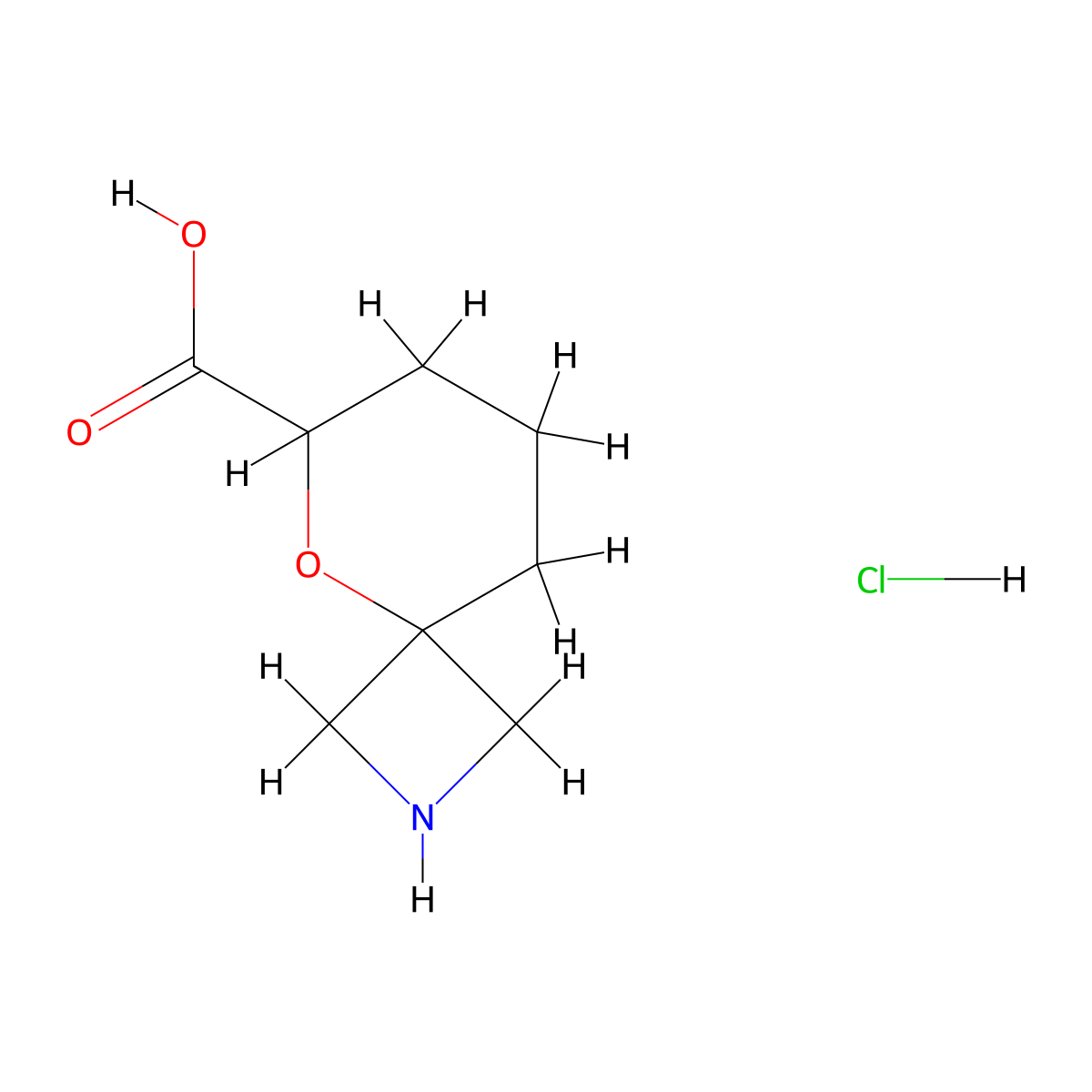 5-Oxa-2-azaspiro[3.5]nonane-6-carboxylic acid hydrochloride molecular structure, CAS 2639426-86-9