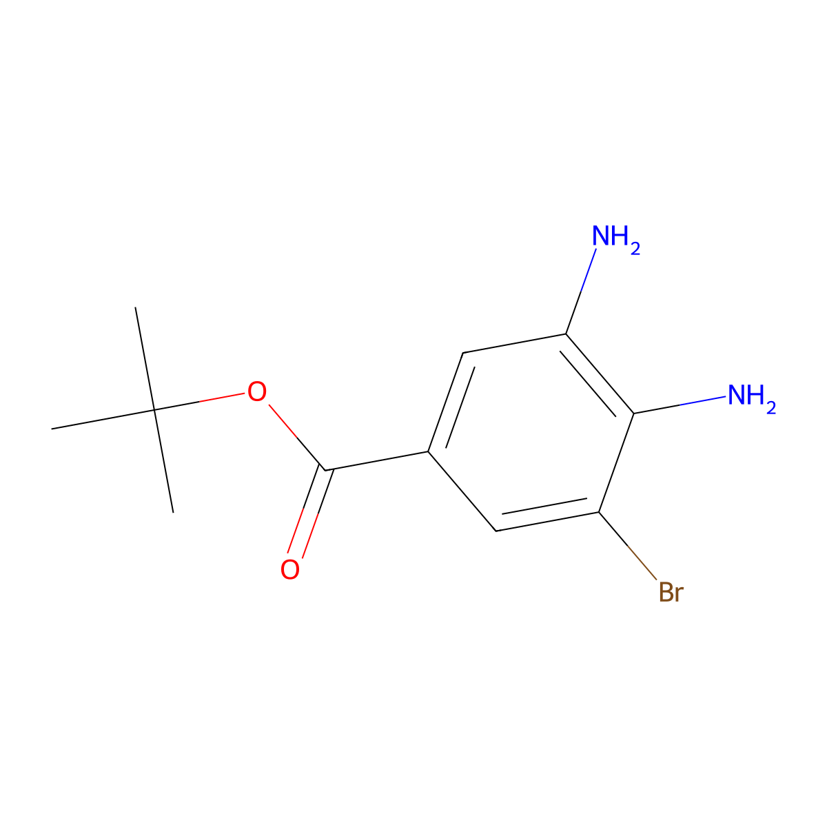 Tert-butyl 3,4-diamino-5-bromobenzoate molecular structure, CAS 2639426-94-9
