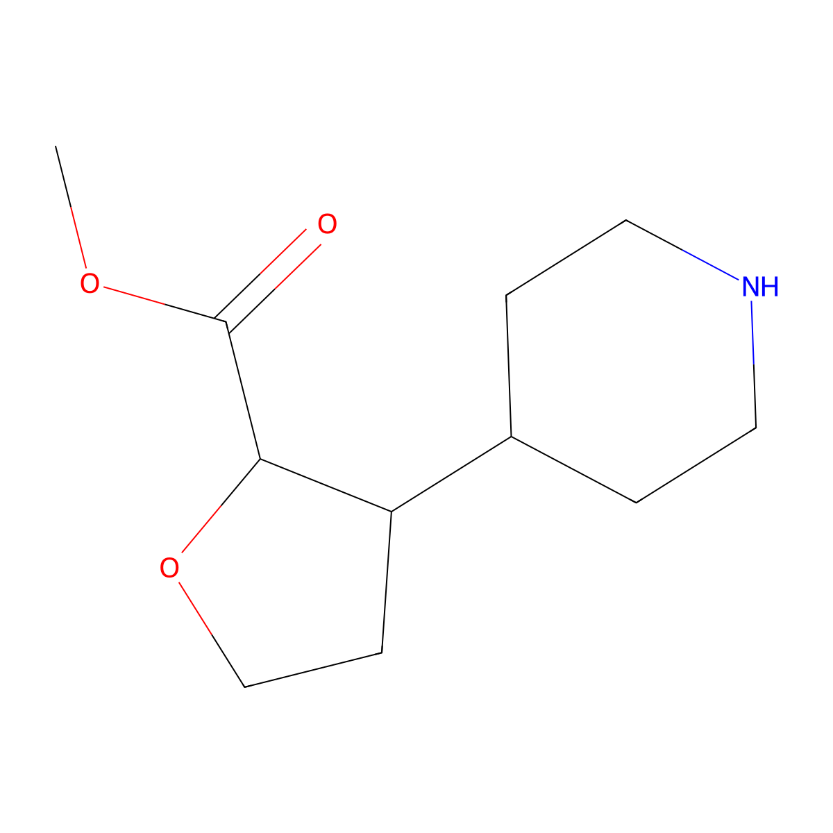 Methyl 3-(piperidin-4-yl)oxolane-2-carboxylate molecular structure, CAS 2639427-25-9