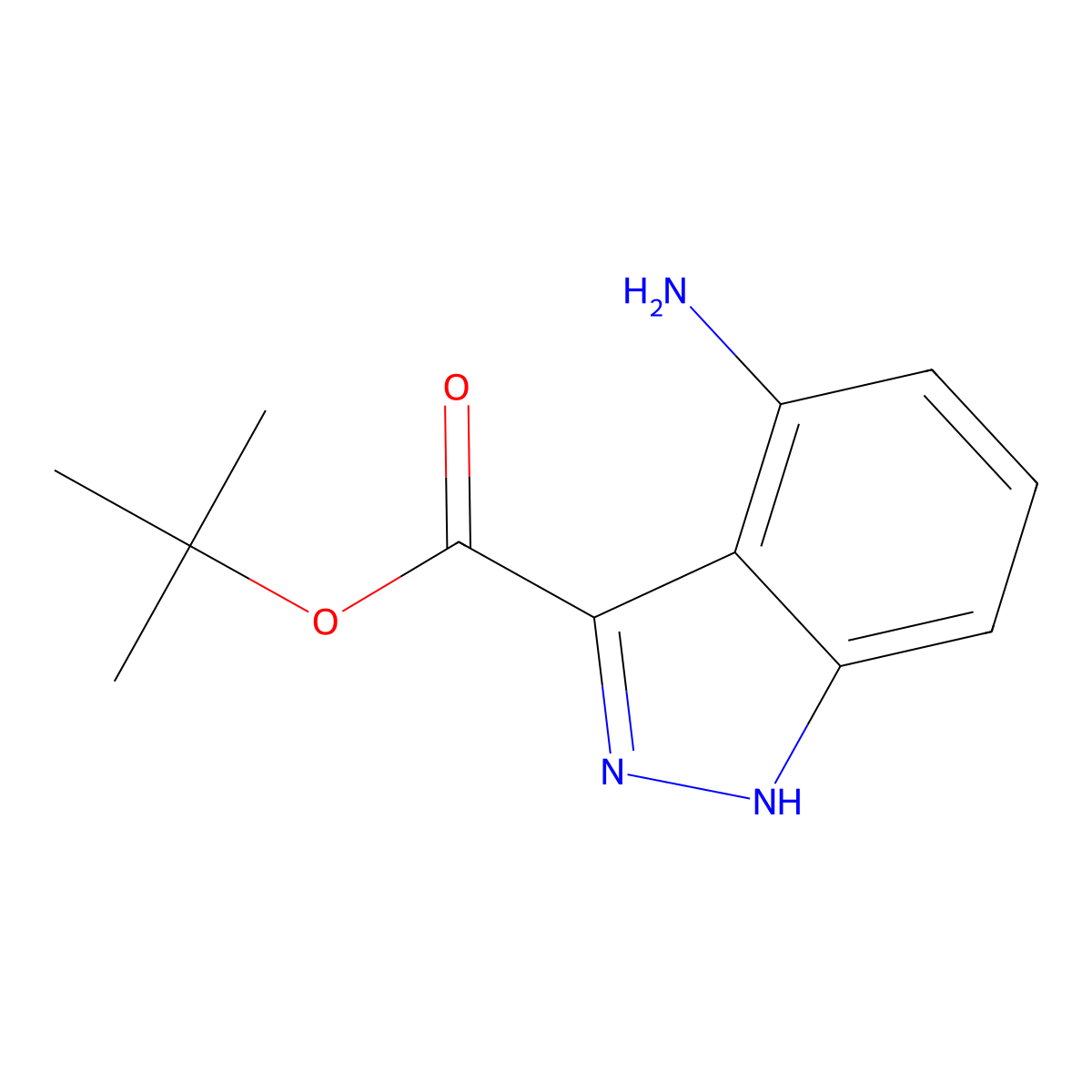 tert-butyl 4-amino-1H-indazole-3-carboxylate molecular structure, CAS 2639427-26-0
