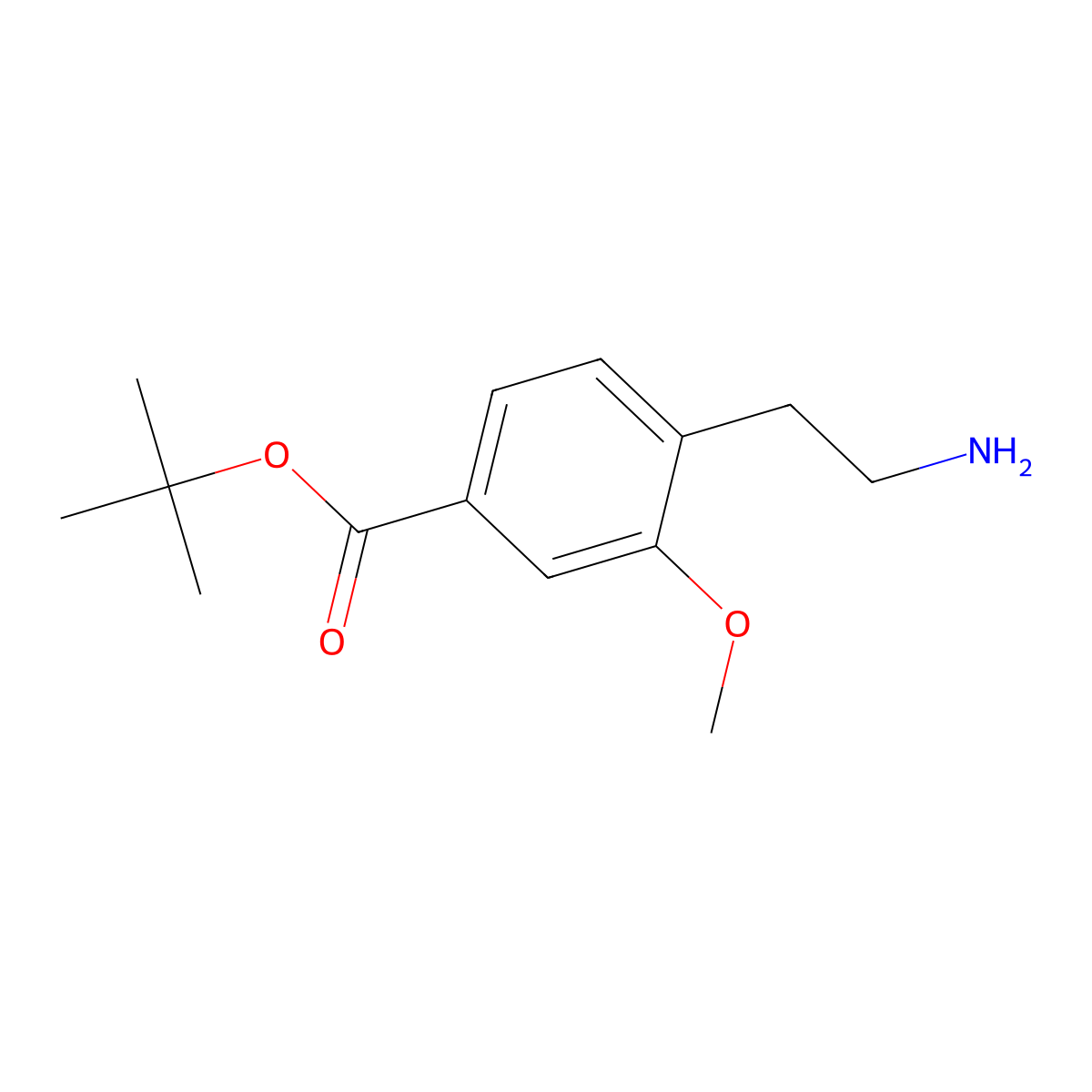 Tert-butyl 4-(2-aminoethyl)-3-methoxybenzoate molecular structure, CAS 2639427-30-6