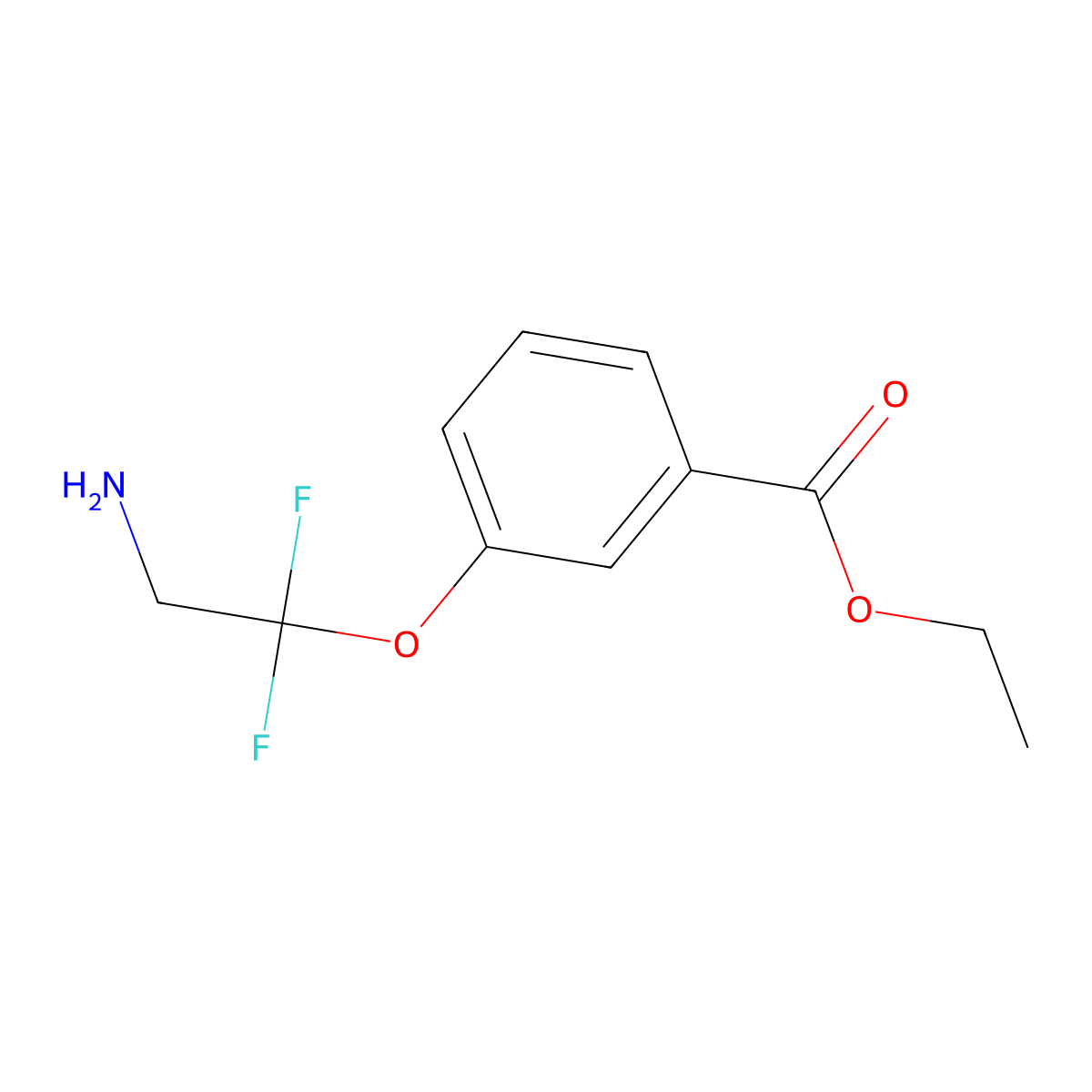 Ethyl 3-(2-amino-1,1-difluoroethoxy)benzoate molecular structure, CAS 2639427-43-1