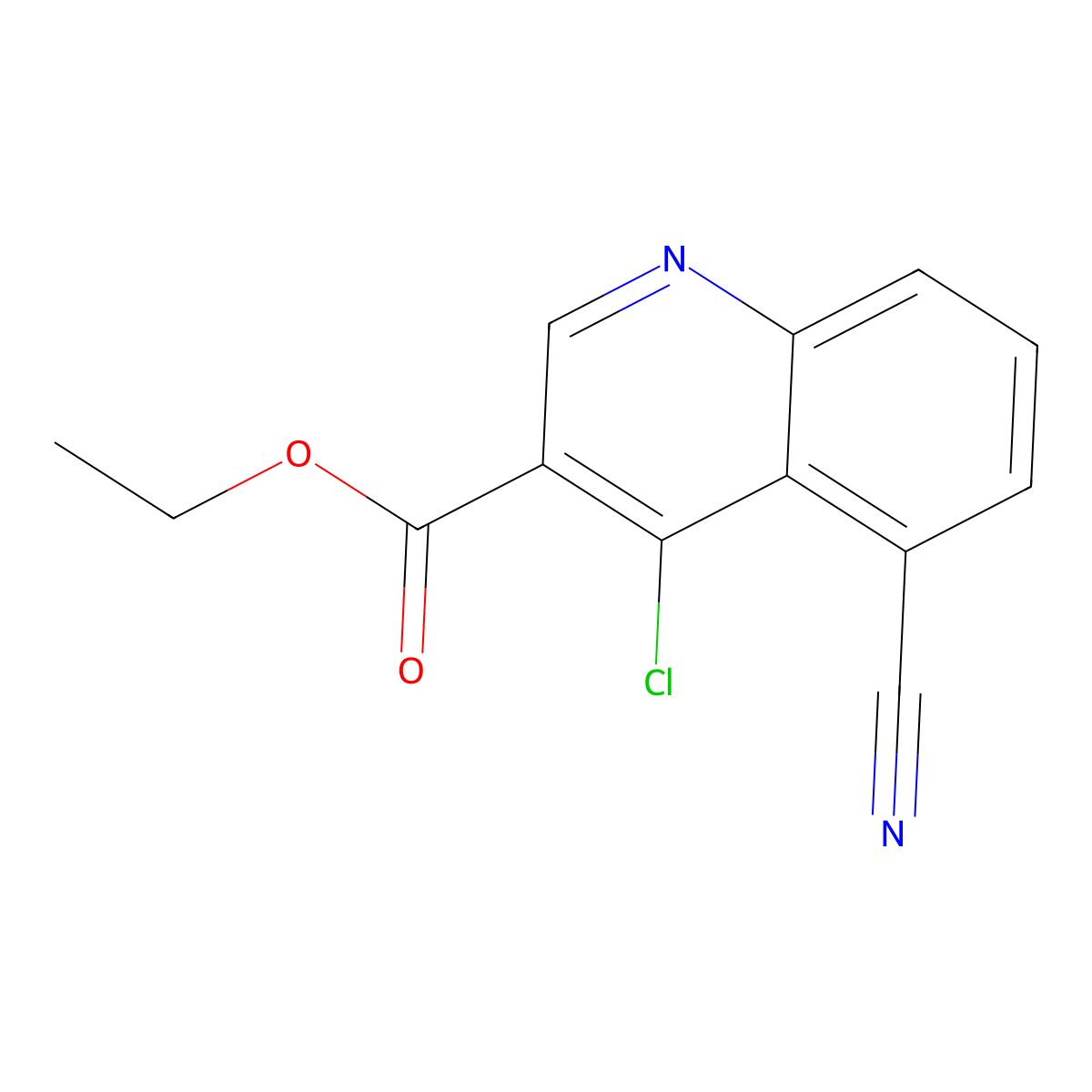 Ethyl4-chloro-5-cyanoquinoline-3-carboxylate molecular structure, CAS 2639427-55-5