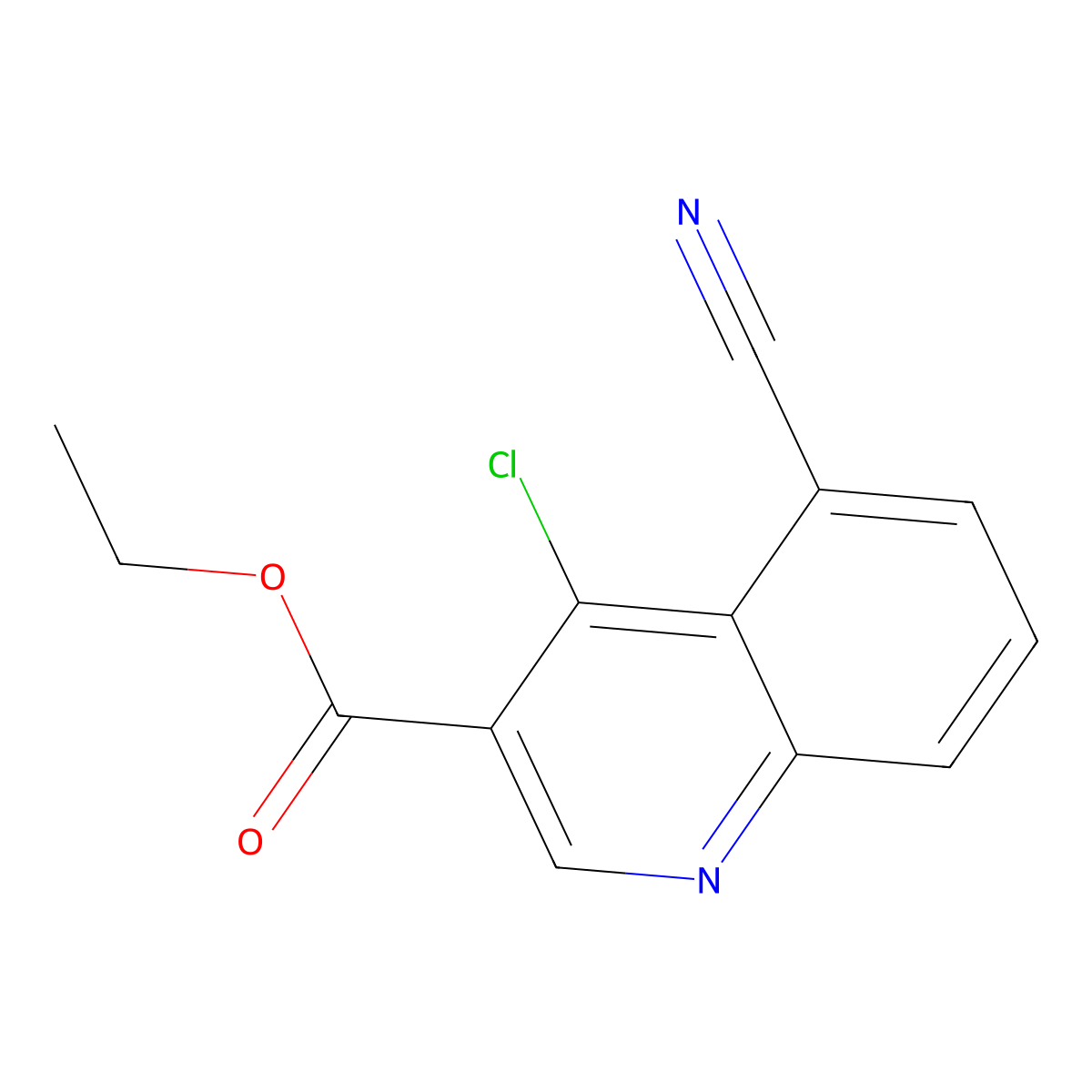 Ethyl4-chloro-5-cyanoquinoline-3-carboxylate molecular structure, CAS 2639427-55-5