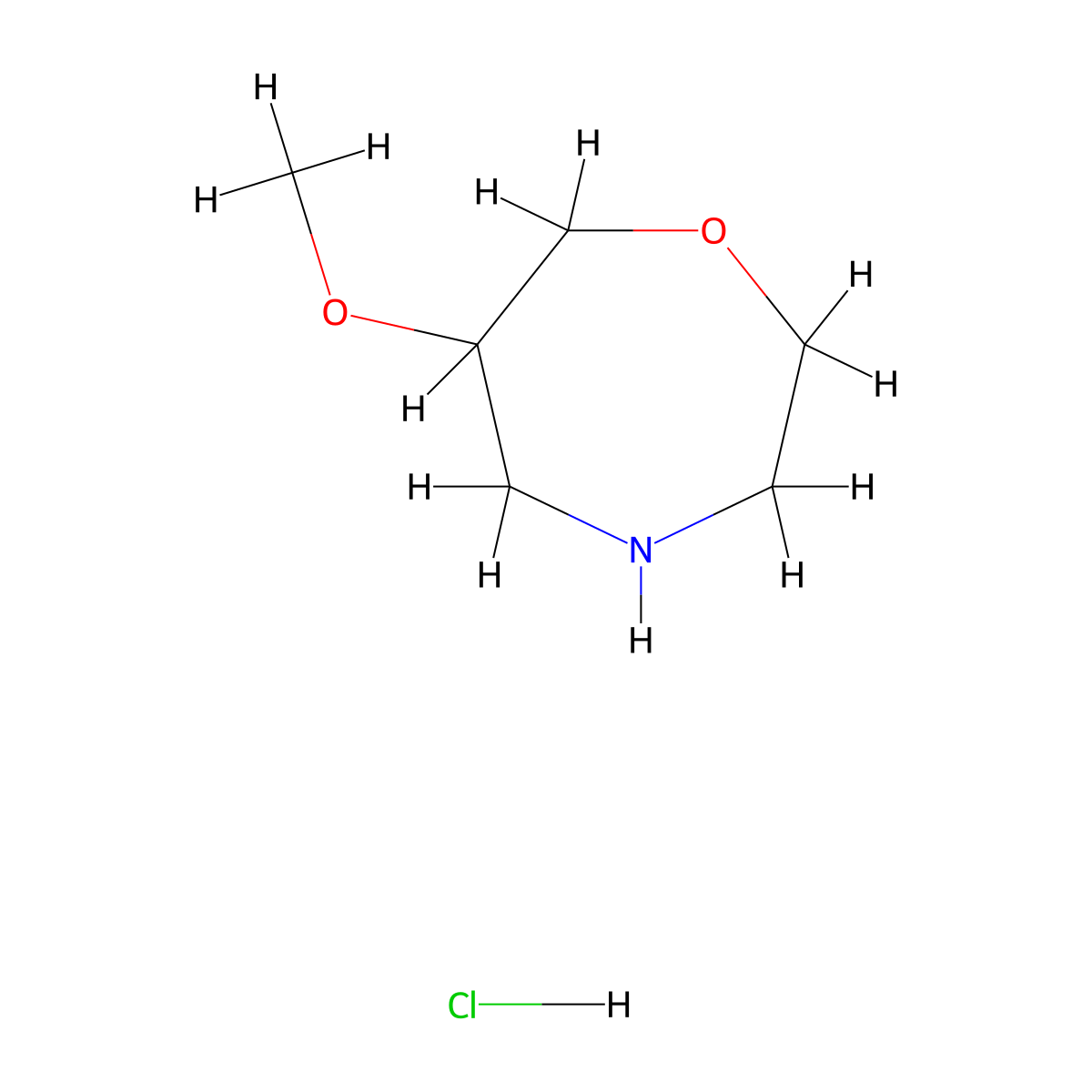 6-Methoxy-1,4-oxazepane hydrochloride molecular structure, CAS 2639427-64-6