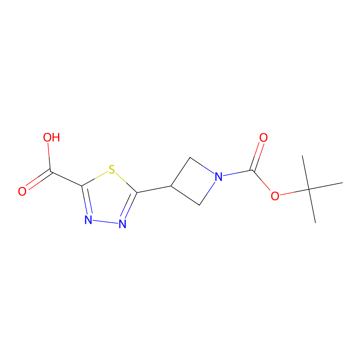 5-{1-[(Tert-butoxy)carbonyl]azetidin-3-yl}-1,3,4-thiadiazole-2-carboxylic acid molecular structure, CAS 2639427-76-0