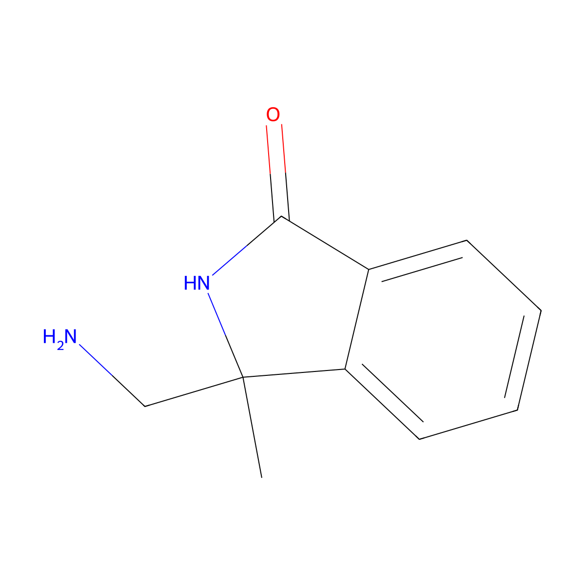 3-(aminomethyl)-3-methyl-2,3-dihydro-1H-isoindol-1-one molecular structure, CAS 2639427-81-7