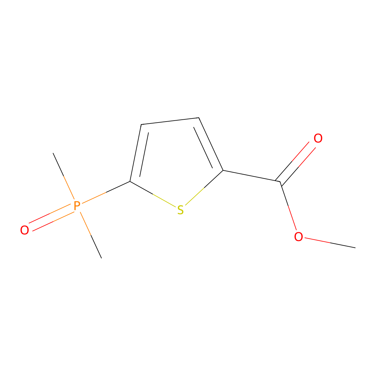 Methyl 5-(dimethylphosphoryl)thiophene-2-carboxylate molecular structure, CAS 2639427-93-1