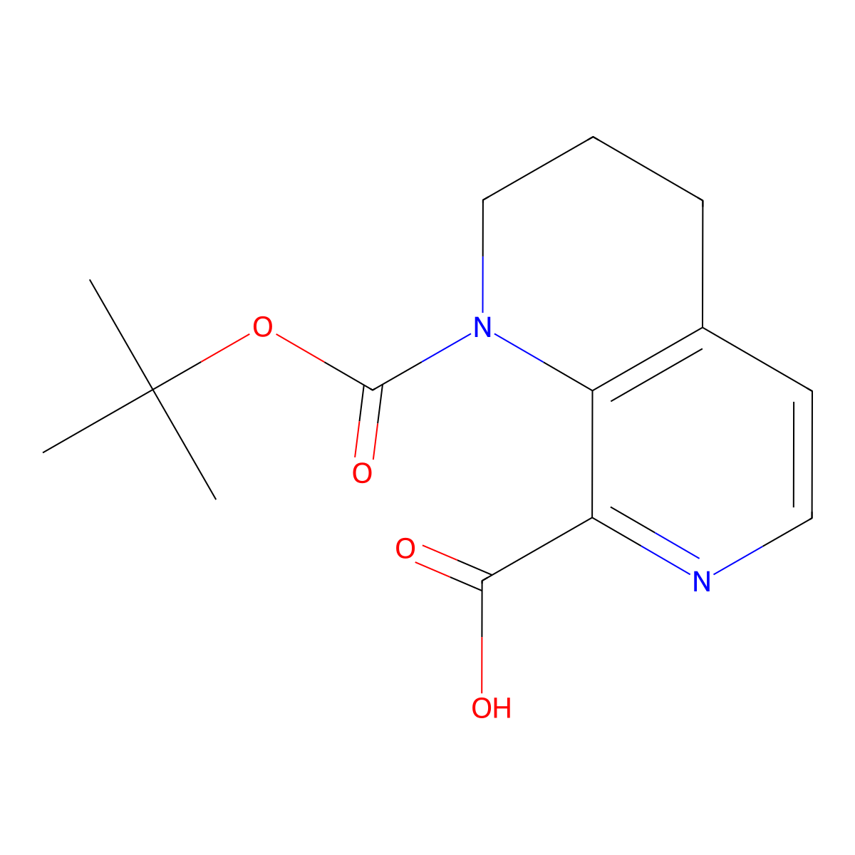1-[(Tert-butoxy)carbonyl]-1,2,3,4-tetrahydro-1,7-naphthyridine-8-carboxylic acid molecular structure, CAS 2639427-97-5