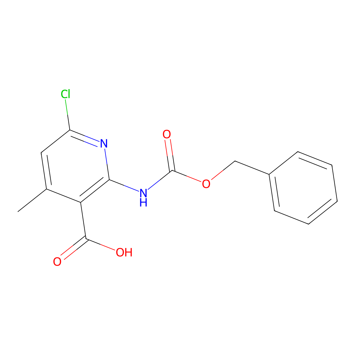 2-{[(Benzyloxy)carbonyl]amino}-6-chloro-4-methylpyridine-3-carboxylic acid molecular structure, CAS 2639428-01-4