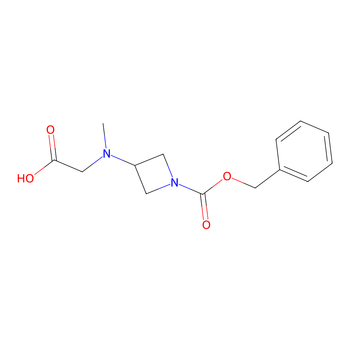2-({1-[(Benzyloxy)carbonyl]azetidin-3-yl}(methyl)amino)acetic acid molecular structure, CAS 2639428-02-5