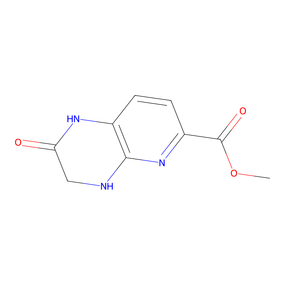 methyl 2-oxo-1H,2H,3H,4H-pyrido[2,3-b]pyrazine-6-carboxylate molecular structure, CAS 2639428-07-0