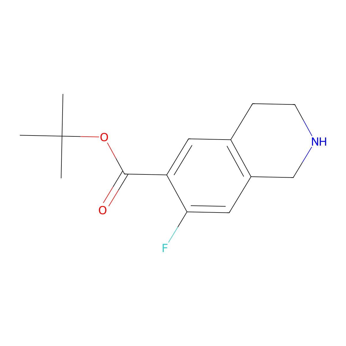 Tert-butyl 7-fluoro-1,2,3,4-tetrahydroisoquinoline-6-carboxylate molecular structure, CAS 2639428-23-0