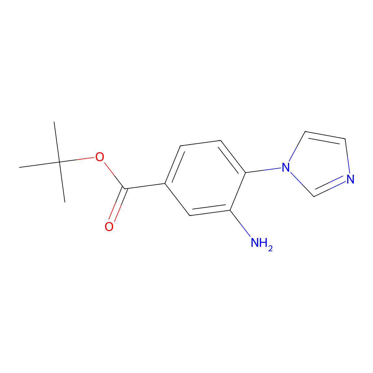 tert-butyl 3-amino-4-(1H-imidazol-1-yl)benzoate molecular structure, CAS 2639428-34-3