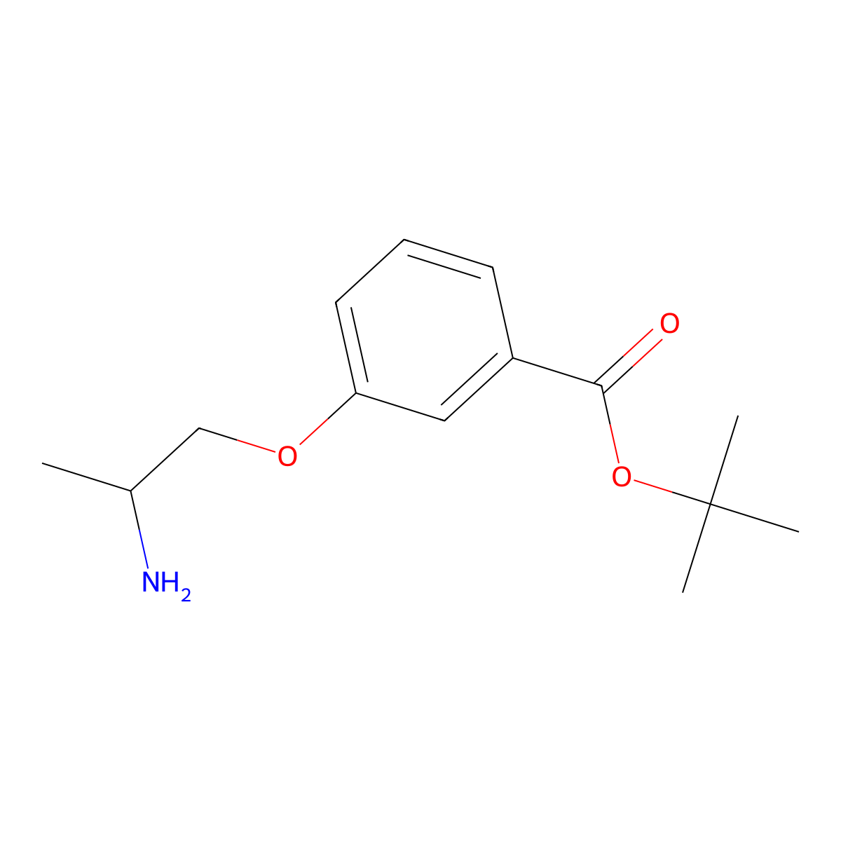 Tert-butyl 3-(2-aminopropoxy)benzoate molecular structure, CAS 2639428-38-7