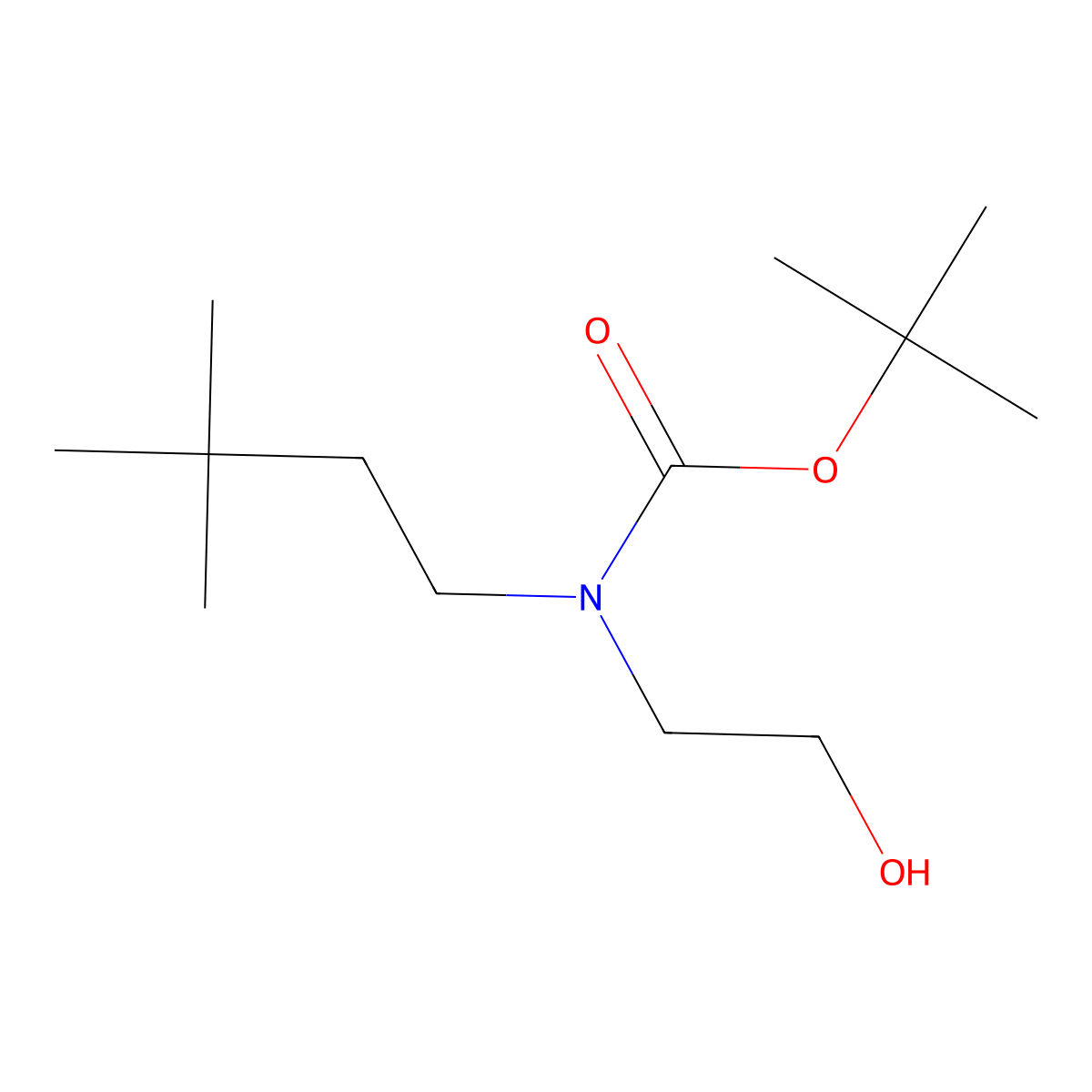 tert-butyl N-(3,3-dimethylbutyl)-N-(2-hydroxyethyl)carbamate molecular structure, CAS 2639429-73-3