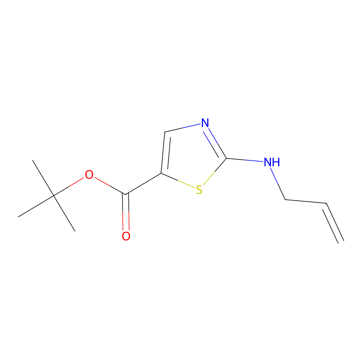 Tert-butyl 2-[(prop-2-en-1-yl)amino]-1,3-thiazole-5-carboxylate molecular structure, CAS 2639429-80-2